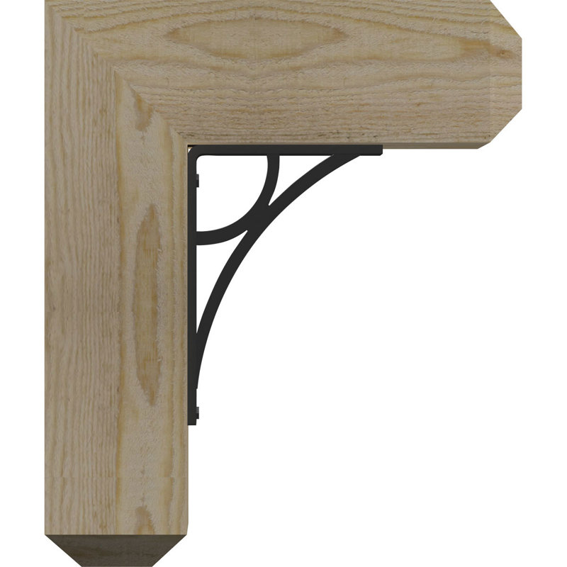 Support simple 4 "Galveston Ironcrest, H 12 po x P 9 1/2 po, Sapin de Douglas de l 3 1/2 po x T 2 po (lisse)