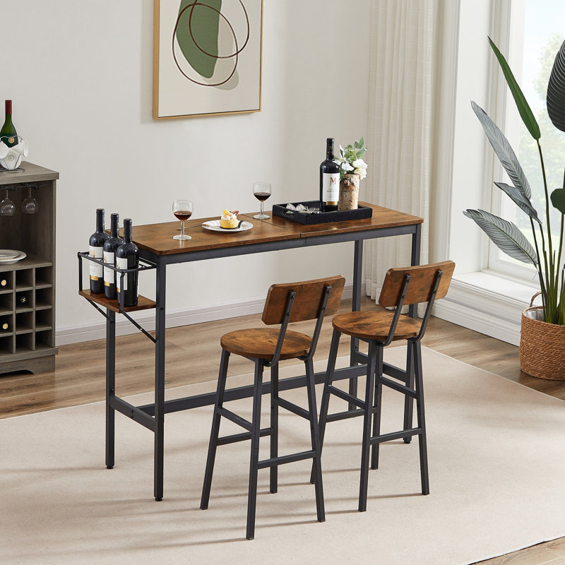 Ensemble de table de bar avec porte-bouteilles