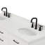 Ensemble de meuble-lavabo double en bois massif 66 po avec plateau en quartz blanc 1,5 po Thornaby, lavabos ovales-130599117-94790196