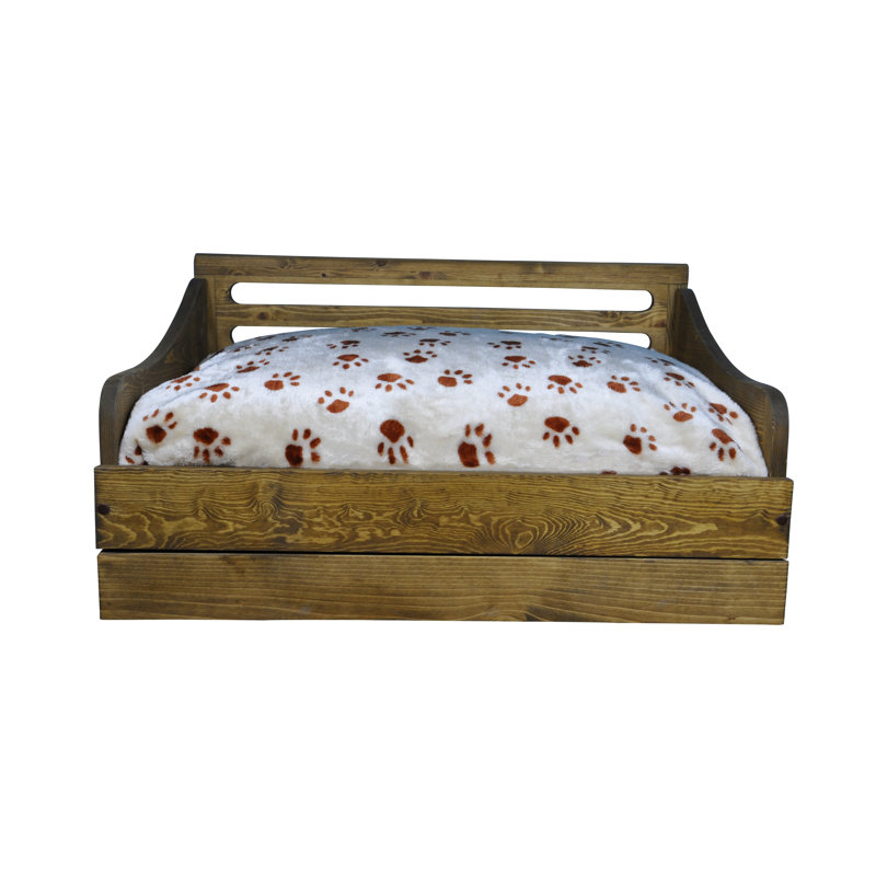 Canapé pour chien en bois Hardesty Paws, Petit (l 15,16 po x P 22,44 po x H 15,35 po), Brun rustique