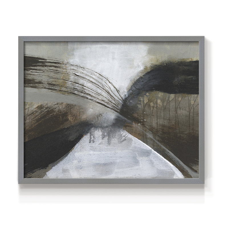 Clouded Vortex I -Framed Print - Restickable, 22" H x 28" W, Grey
