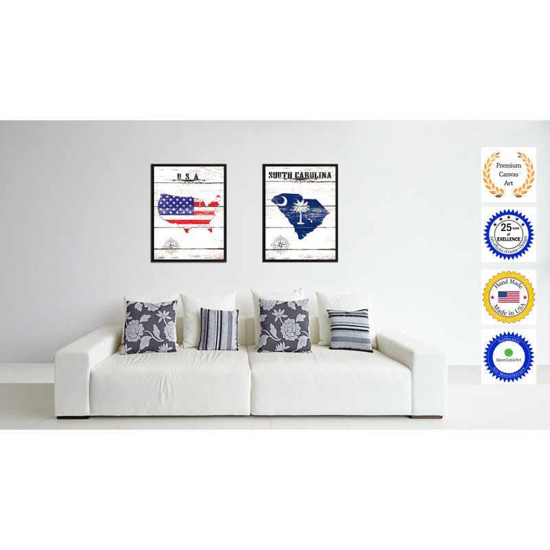 «South Carolina State Vintage Flag», impression encadrée, H 37 po x l 28 po