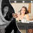 Makeup Vanity Desk with Large Mirror and 10 LED Lights, Outlet and stool included(Black)-393923656