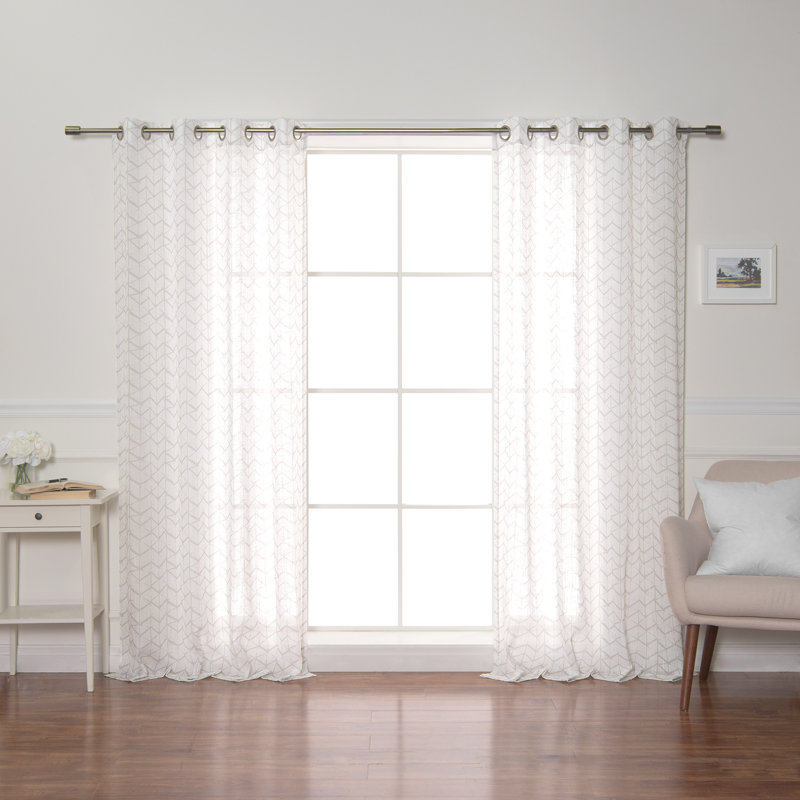 Semi Sheer Curtain Panel Pair, Natural