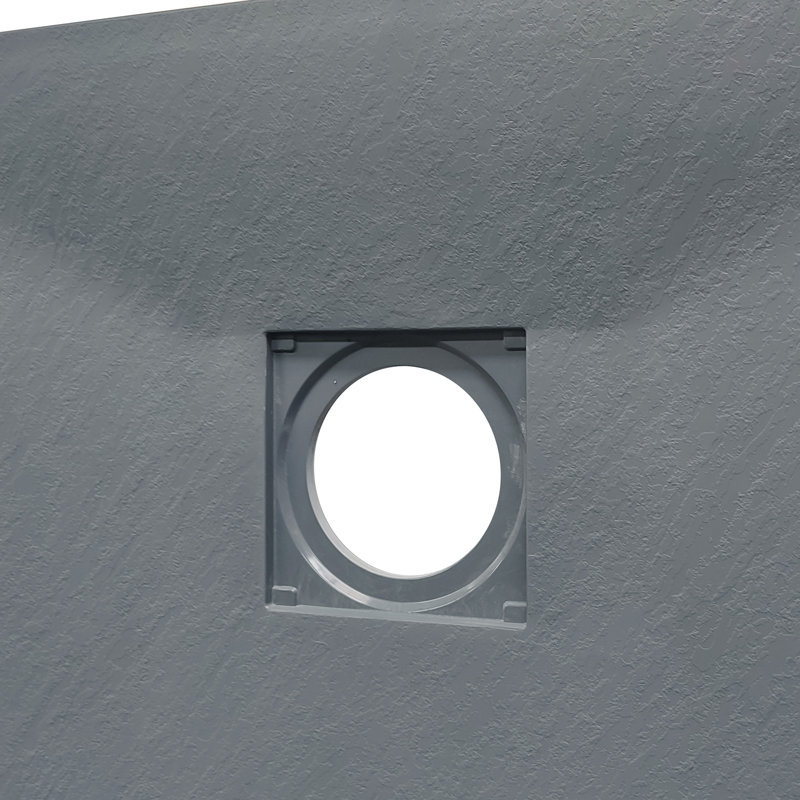 Rheeta Slate Shower Tray, Left, Anthracite, 90cm H x 90cm W x 3.2cm D