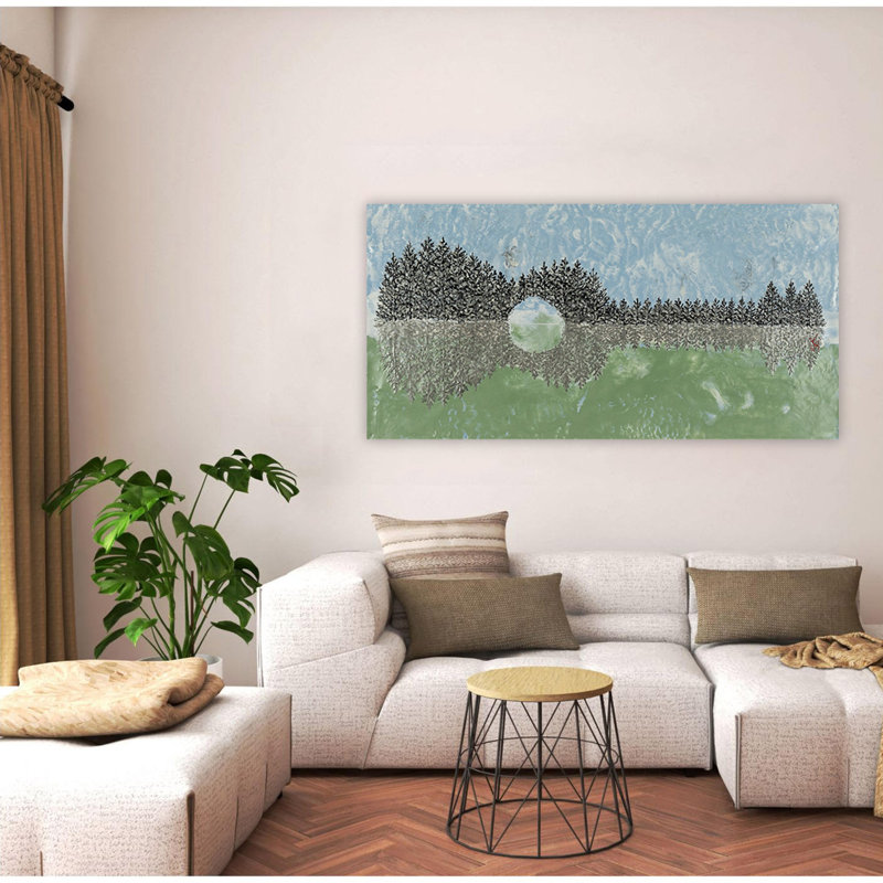 "Emerald Waters", art mural sur toile, Toile tendue, H 24 po x l 48 po