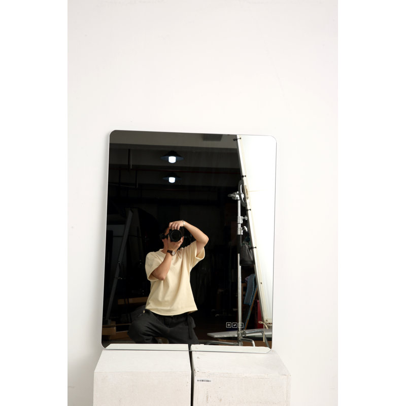 Bathroom Mirror With Led Lights Front And Backlit,  Anti-Fog Lighted Vanity Mirrors For Wall Mounted, 3 Colours And 5 Level Dimmable, Horizontal/Vertical