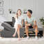Canapé-lit en lin convertible 4-en-1 Adda de 71 po Adda, fauteuil en lin pour petit espace, canapé-lit futon avec 2 coussins décoratifs pour le salon, fauteuil inclinable simple avec 5 dossiers réglables pour la chambre à coucher-50234821