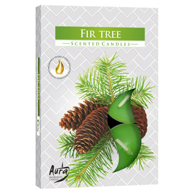 Fir Scented Tealight Candle with Glass Holder