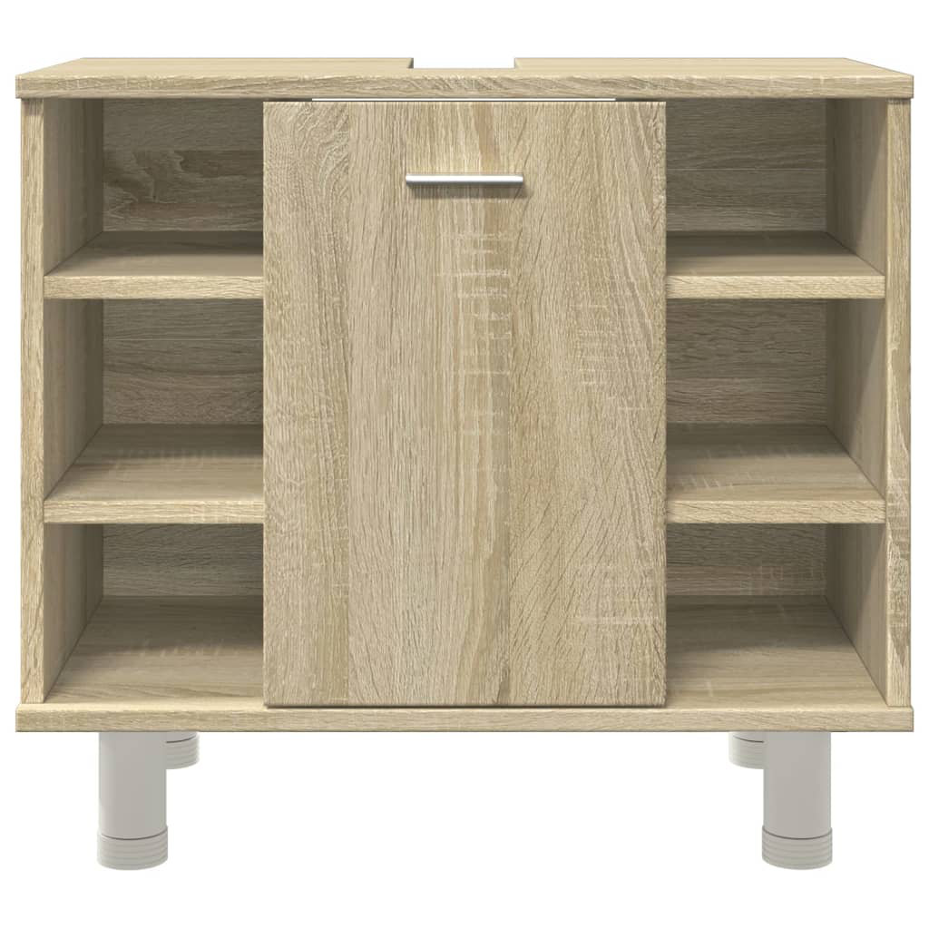 Vidaxl Bathroom Cabinet Sink Cupboard Vanity Unit Sonoma Oak Engineered Wood - Image 2