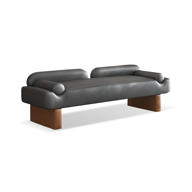 Upholstered Bench, Gray