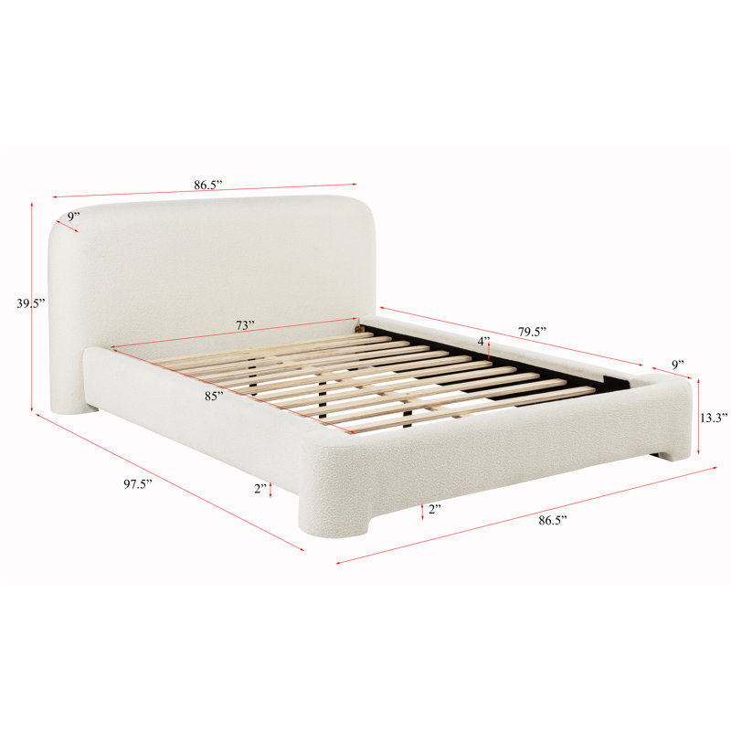 Lit plateforme Celab Boucle, California King