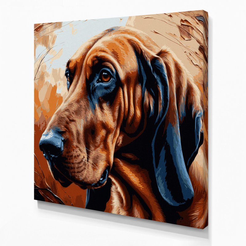 «Dogs», art mural brun sur toile, H 8 po x l 8 po