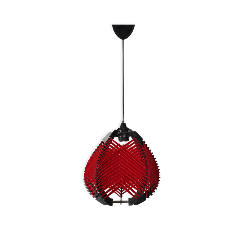 Luminaire suspendu rouge simple avec capuchon en coton