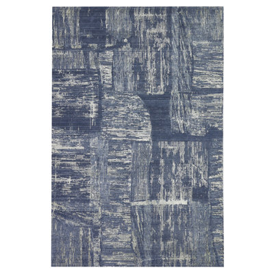 Hand Knotted Area Rug in Blue/Gray