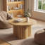 80 cm Wooden Round Coffee TableTable for Living Room