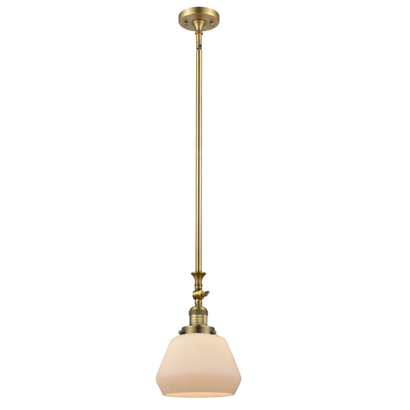 Chill 1 - Light Single Pendant, Brushed Brass, Matte White Cased