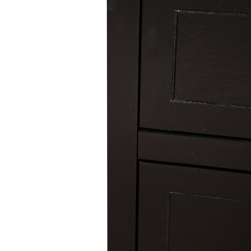 Élégante table de chevet transitionnelle noire, Noir