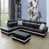 Black/White Faux Leather
