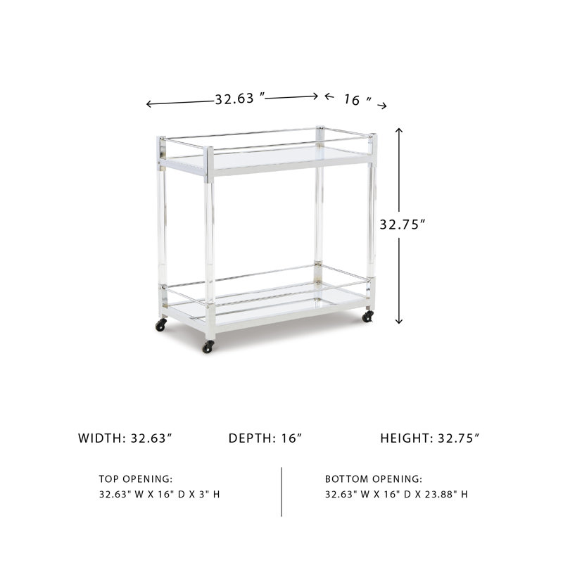 Chaseton Acrylic, Metal Bar Cart