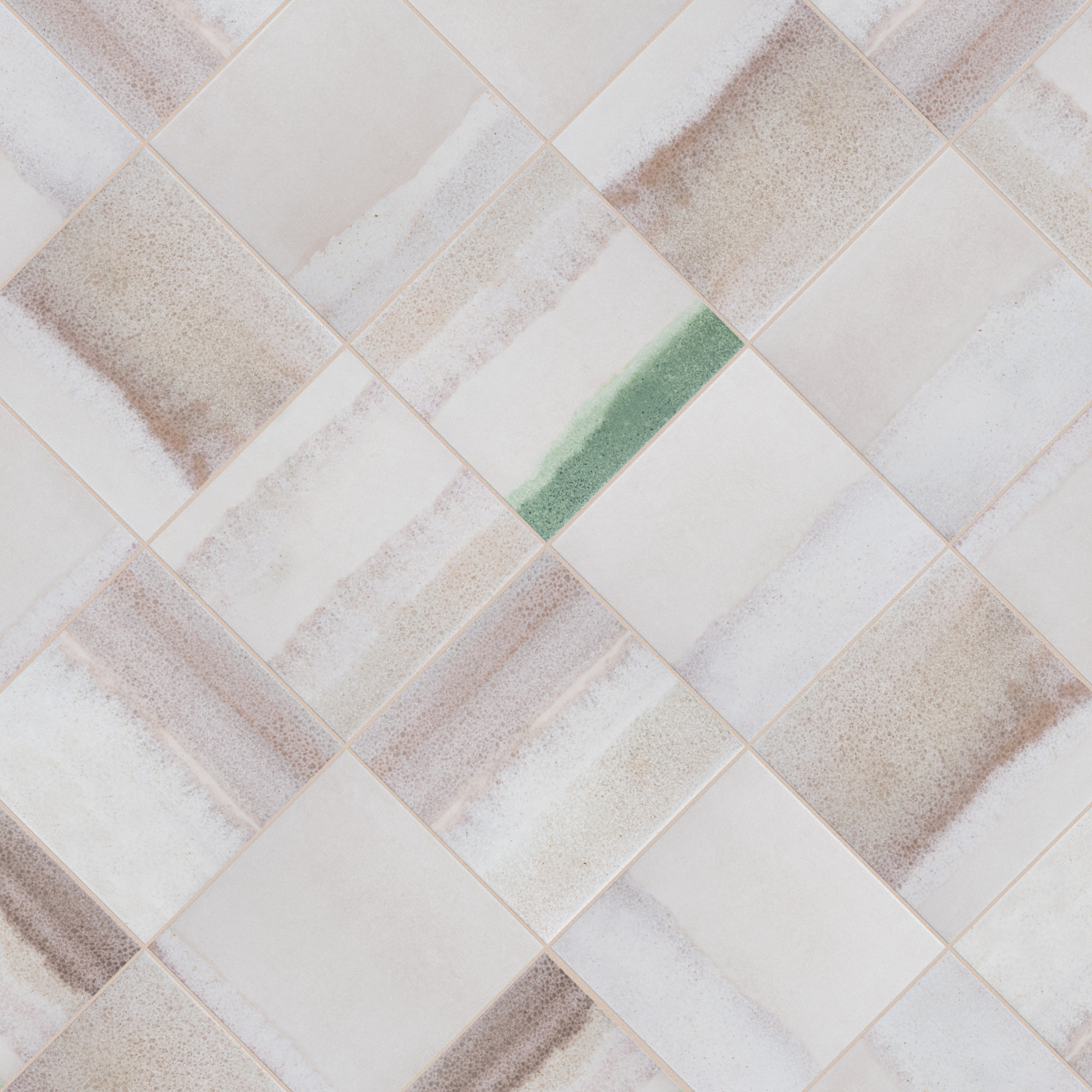 Matter Canvas 6" x 6" Porcelain Stone Look Floor and Wall Tile, Bone/Green