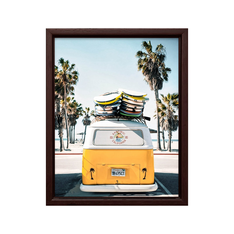 California Surf Van, Canevas, H 08 po x l 10 po, Encadrement brun