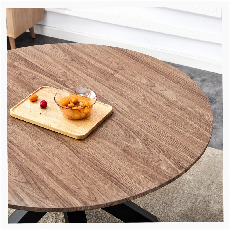 Ashbey rond, Noir mat, H 28,74 po x L 42,12 po x l 42,12 po, Noir