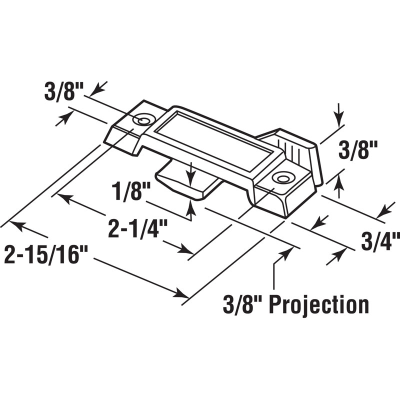 Serrure de ceinture Prime-Line, Projection de loquet, Convient aux fenêtres coulissantes en métal, Zinc moulé sous pression (paquet simple)