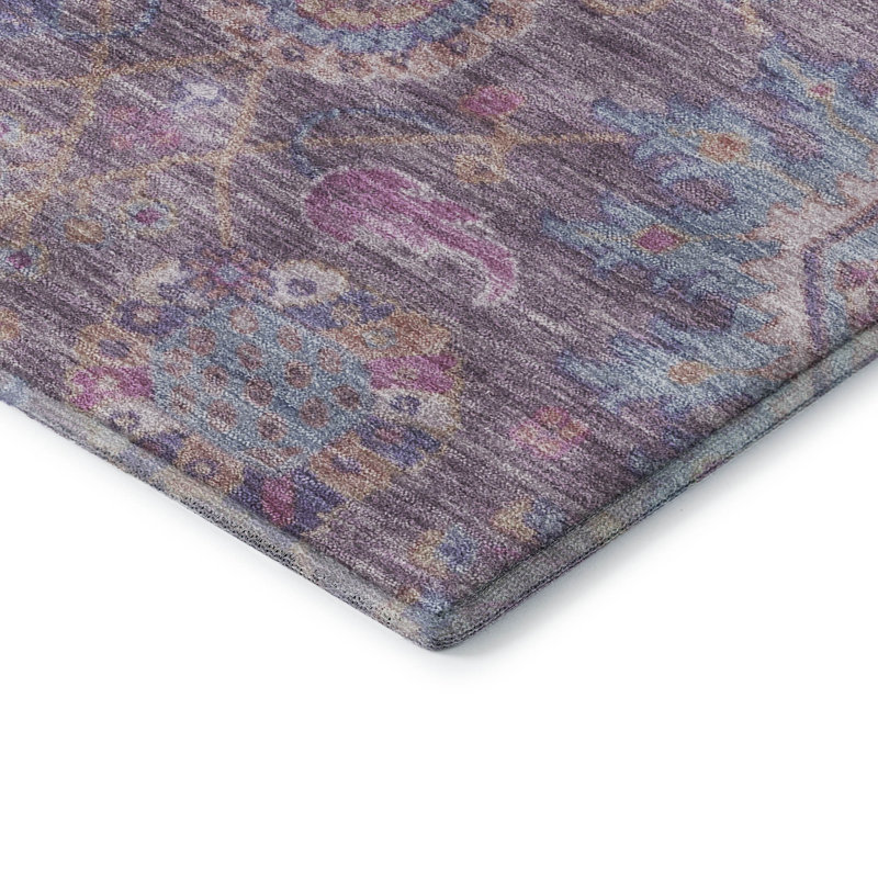 Premium Machine Washable Mayfield AMF2151 medallions Rug, Rectangle 3' x 5', Eggplant