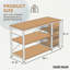 Support de rangement multifonctionnel pour la cuisine, avec tablettes à 3 niveaux et paniers grillagés, cadre en métal et plateau en grain de bois, style organisateur moderne