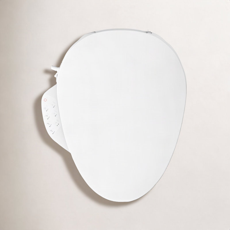 Siège de toilette de bidet électrique allongé avec télécommande PureWash E750, bidet eau chaude avec sécheuse, blanc