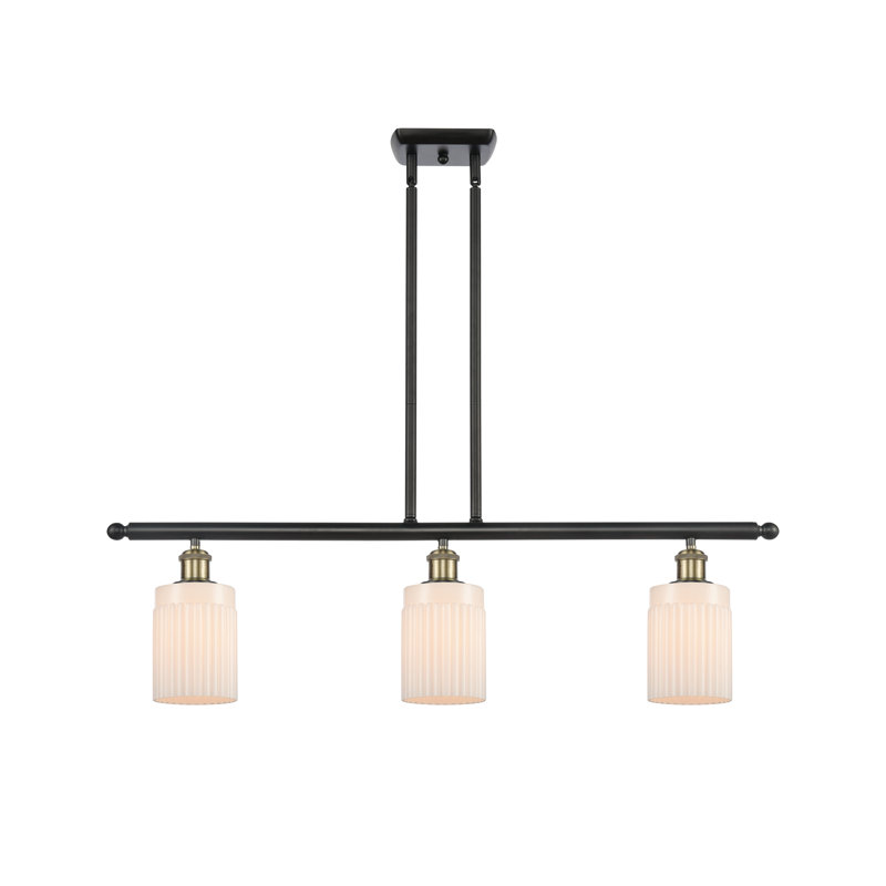 Caplinger 3 - Light Kitchen Island Pendant, 6 Watt Vinage LED Bulb, Black Antique Brass