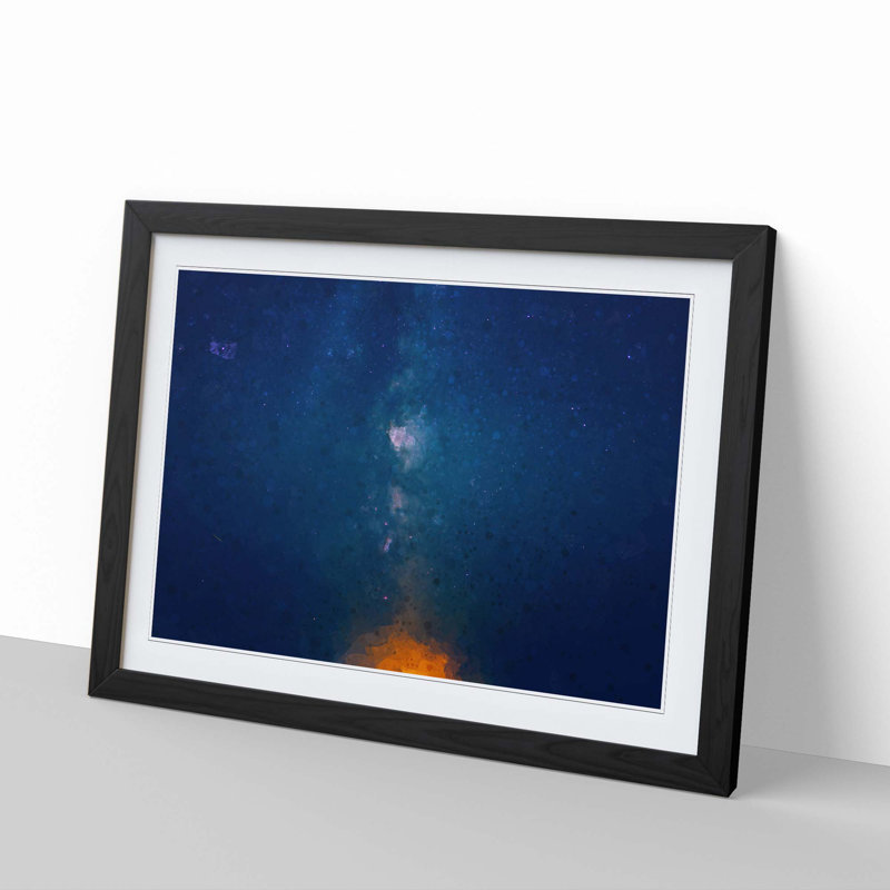 The Stars at Night in Abstract - Framed Print, 60cm H x 91cm W x 2cm D, Black