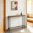 47.2" Narrow Console Table, Skinny Entryway Table, Rustic Brown With Black Metal Frame, Modern Industrial Sofa Table For Living Room, Entryway, Foyer, Corridor, Office