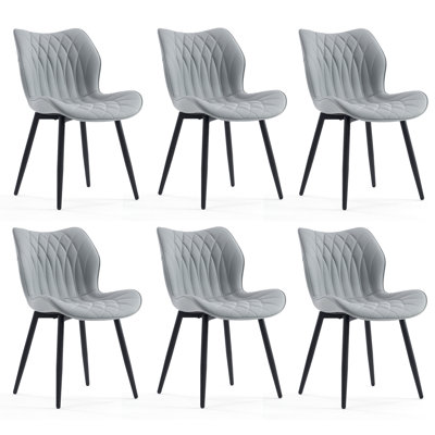 Upholstered Dining Chairs Faux Leather Side Chair With Metal Frame
