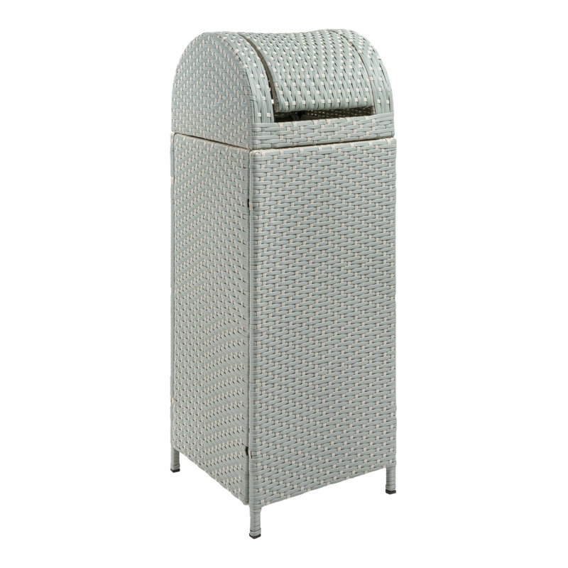 Poubelle escamotable Darla, Bleu menthe / blanc, 31,39 Gal