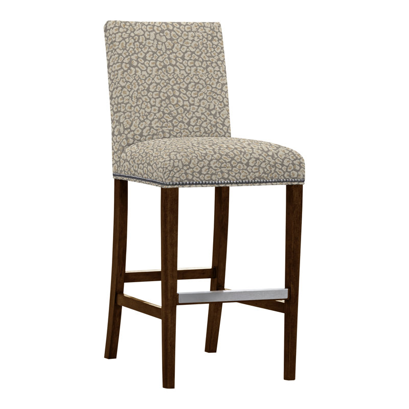 Gin Fizz Upholstered Stool with Solid Wood Frame, Yes, Tuck Linen, Wrenn