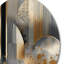 Shapes And Lines Abstract Marble IV - Art abstrait rond en marbre sur métal-88599598