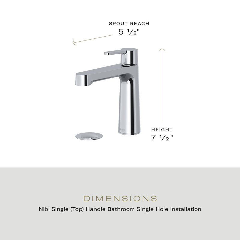 Nibi Single Handle Lavatory Faucet with Top Handle, Brushed Gold