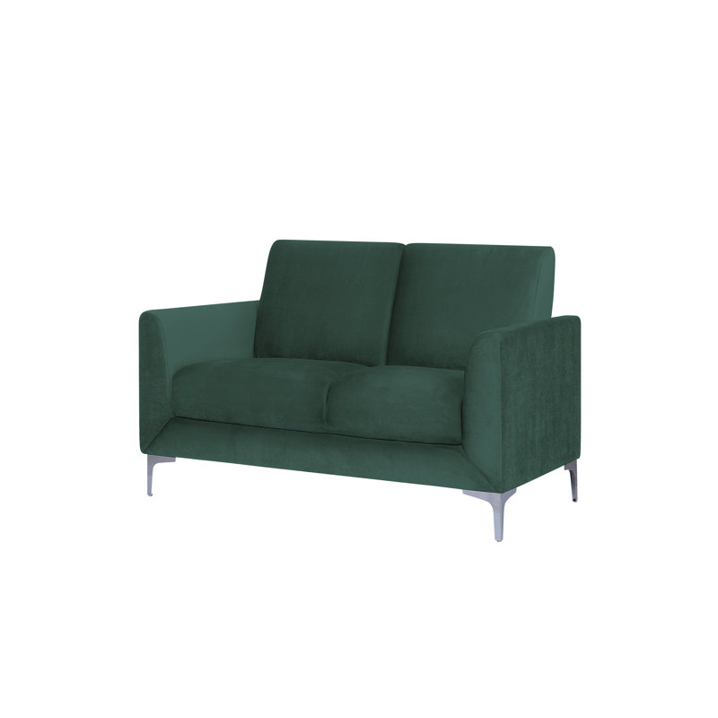 Rhomb Velvet Loveseat, Green