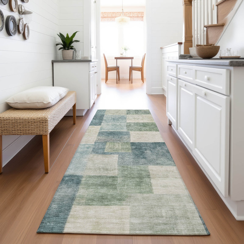 Premium Machine Washable Alijah AMF1261 Geometric Rug, Runner 2'3" x 7'6"