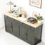 Buffet 55,1 po de style nordique avec tiroirs de rangement, tablettes réglables, buffet gris et chêne pour le salon, la cuisine et le vestibule-540563188