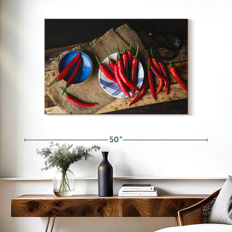 Yarlin Red Chilies, 26" H x 39" W