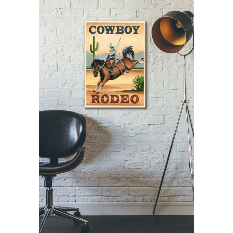 «Cowboy Rodeo» par Ethan Harper, art mural sur toile, H 26 po x l 18 po x P 0,75 po