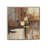 Canvas Abstract Brown Framed Wall Art with Silver Frame