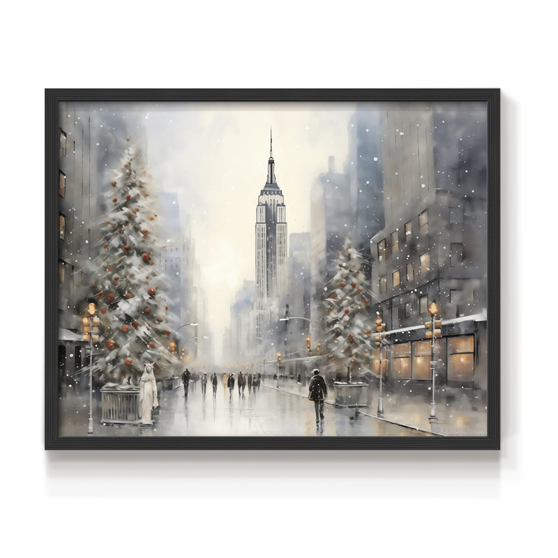 «Chirstmas Art» - CEC XXX III - Reproduction encadrée - Restickable, H 8 po x l 10 po, Noir, noir, noir, noir