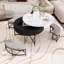 Table basse à plateau relevable moderne avec rangement et 3 repose-pieds blanc et noir-130569187-130569190