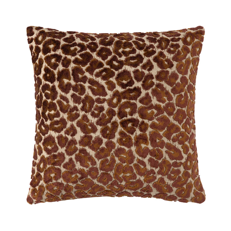 Leopard Decorative Pillow, Square 18", Brown/White