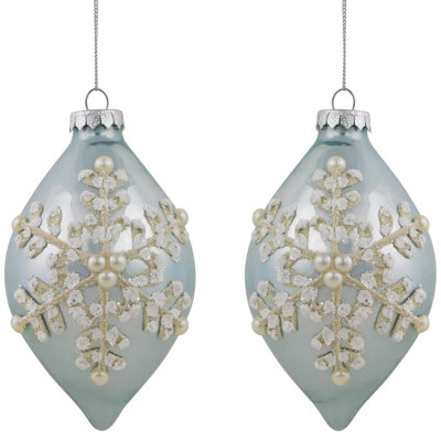 5'' Glass Snowflakes Finial Ornament
