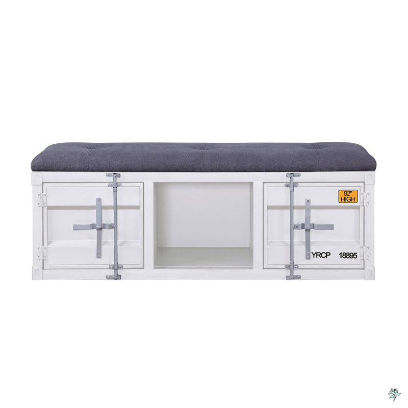 Banc de rangement, Gris / Blanc